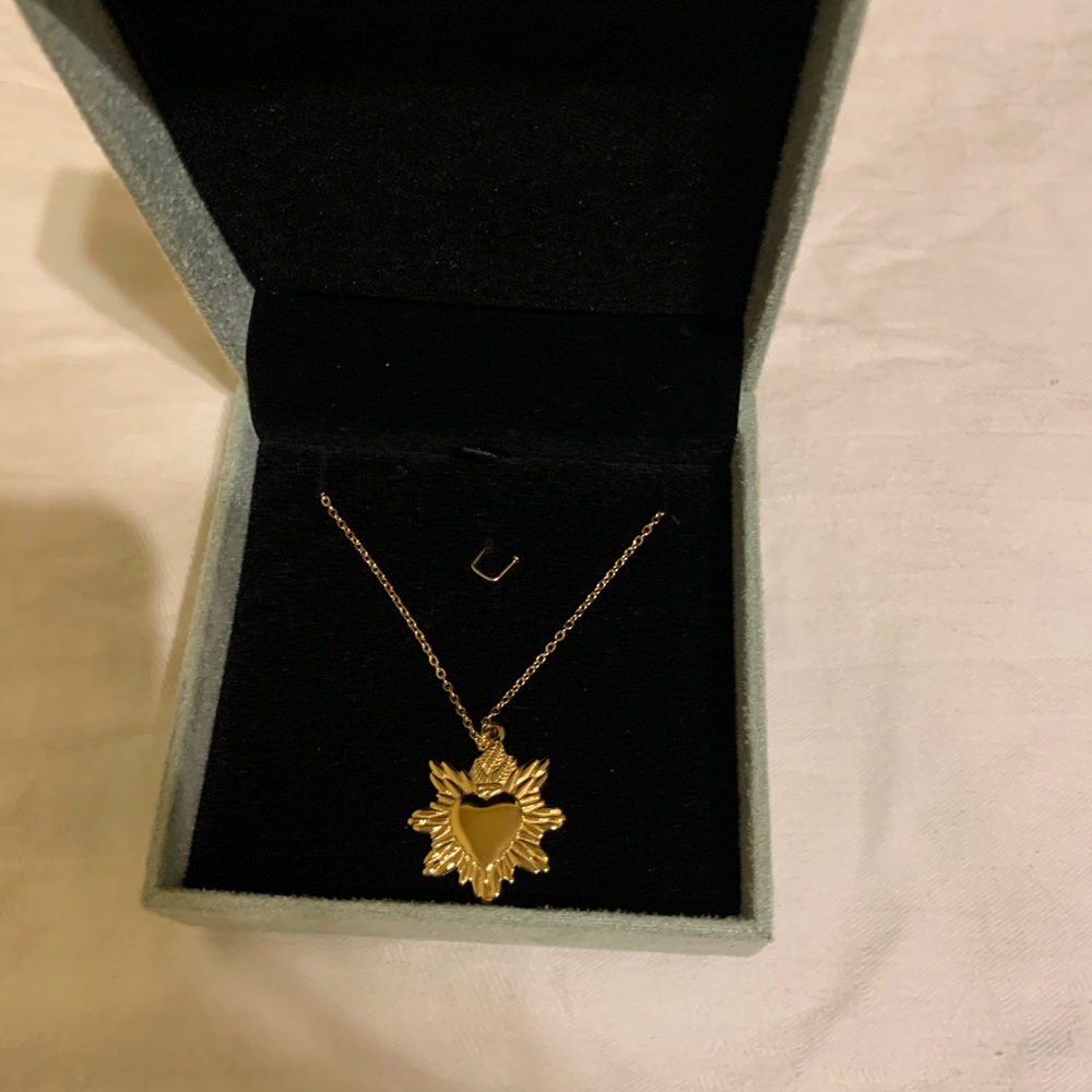Heart Sunburst Necklace in Gold